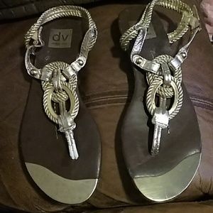 Dole Vita Women Brown Gold Bread T-straps